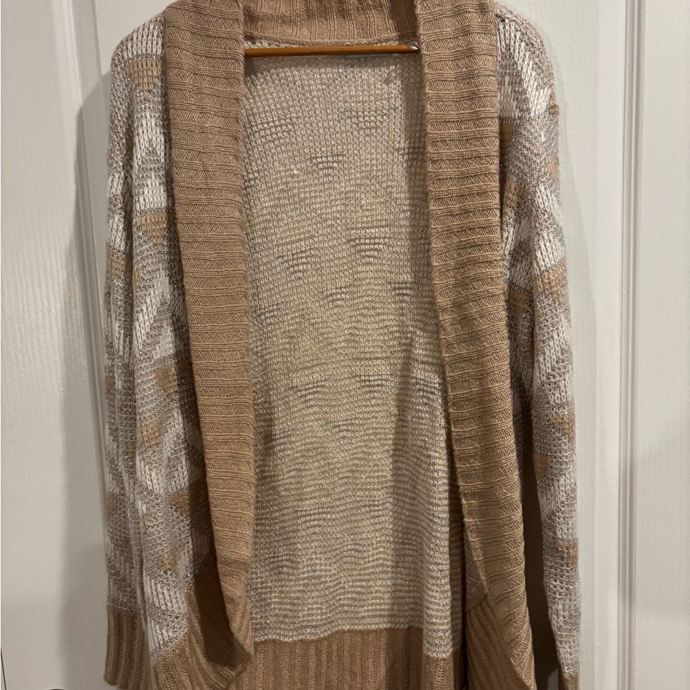 Maurices Womens Cozy Tan Open-Front Sweater